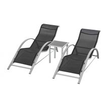 OutSunny 3-Piece Lounge Chair and Table Set - 3 Colours