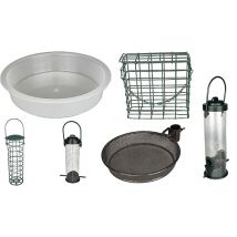 Metal Bird Feeding Stand With Water Bath