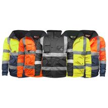 Men's Workwear Hi Vis Safety Jacket - 5 Colours & 6 Sizes