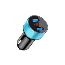 Dual USB Car Charger with LCD Display - 5 Colours