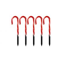 5-Pack LED Solar Candy Cane Garden Lights