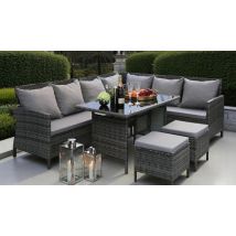 7-Seater Outdoor Rattan Furniture Set - Sofa, Stools & Table!