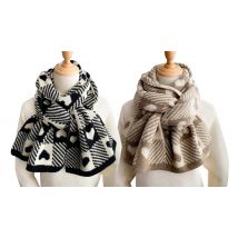 Plaid Heart Print Winter Scarf - 2 Colours