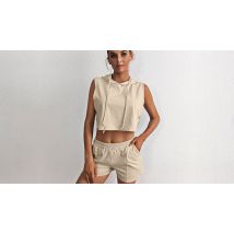 Sleeveless Hoodie & Pocket Shorts Set - 6 Colours & 5 Sizes