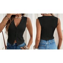 Women’s V-Neck Striped Vest - 6 Colours, 4 Sizes!