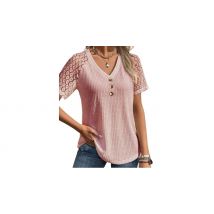 Women's V-Neck Button Waffle Blouse - 4 Colours & 5 Sizes