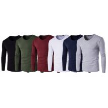 Men's Solid Colour Long-Sleeve T-Shirt - 8 Colours, 8 Sizes