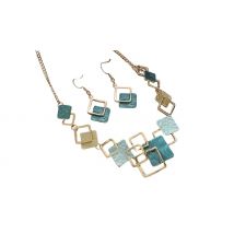 Colourful Geometric Square Jewellery Set - 4 Colours