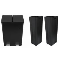 60L Dual Compartment Metal Bin