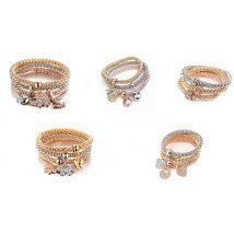 Alloy 3 Colour Elastic Popcorn Bracelet - 5 Designs