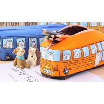 Cartoon School Bus Large Pencil Case - 4 Colours