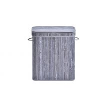 HOMCOM 100L Two-Compartment Laundry Basket
