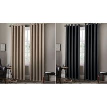 Solid Colour Thermal Blackout Curtains - 6 Colours, 5 Sizes