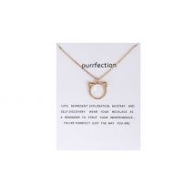 Cute Cat 'Purrfection' Quote Necklace - 2 Colours