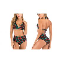 Plunge Top & High Waisted Bottoms Bikini Set - 9 Designs & 4 Sizes