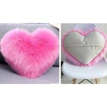Fluffy Heart Shaped Pillow - 8 Colours