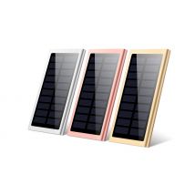 10000mAh Dual USB Solar Power Bank With LED Light - 3 Colours