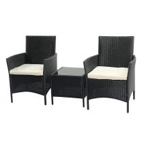 3-Piece Rattan Patio Table & Chairs Set