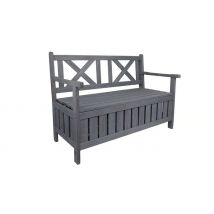 Weather-Resistant Wooden Garden Storage Bench
