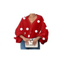 Women's Balloon Sleeve V-Neck Blouse - 8 Designs, 5 Sizes!