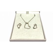 Natural Diamond Pendant Necklace & Earring Set