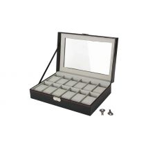 12-Slot Watch Case with Lock & 2 Keys