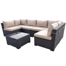 6-Seater Rattan Modular Garden Sofa Set