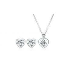 Heart Pendant & Earring Set - Encrusted with Crystals from Swarovski!