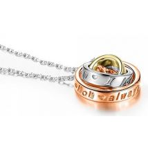 Rotating-Circles Engraved Pendant Necklace For Mom