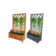 Large Lattice Rectangular Wooden Planter!
