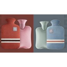 PVC Hot Water Bottle With Faux Woollen Cover - 5 Colours