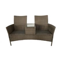 Outdoor Rattan 2 Seater Love Chair with Table