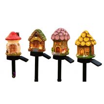 1, 2 or 4-Pack of Cute Cottage Solar Stake Lights - 4 Colours!