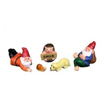 Mini Funny Lying Gnome Statues