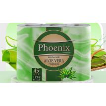 9, 18, 45, or 90 Phoenix Quilted 3 Ply Aloe Vera Fragranced Toilet Rolls