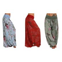 Floral Wide Leg Harem Trousers - 5 Colours & 5 Sizes