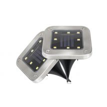 2 or 4 Waterproof Solar 8 LED Ground Lights - 2 Colours