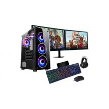 Gaming PC Bundle - Core i7 PC, Dual Monitors, RGB Keyboard, Gaming Mouse, Headset & Mousemat!