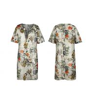 Round Neck Half-Sleeve Floral Print Dress - 5 Colours & 6 Sizes