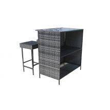 Rattan Garden Bar with 2 Stools - 2 Colours