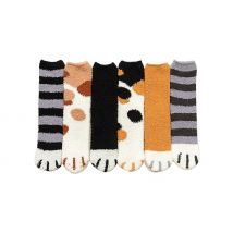 1, 2, or 3-Pairs Fluffy Winter Cat Paw Socks - 6 Designs