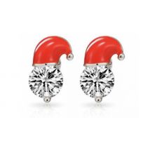Crystal Santa Hat Earrings - 1 or 2 Pairs