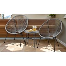 String Weave Egg Chairs & Coffee Table Set - 2 Colours!