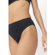 hessnatur Damen Slip High Waist im PURE COTTON aus Bio-Baumwolle - schwarz Größe 42