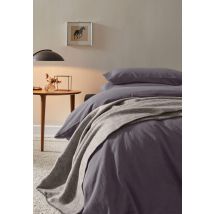 hessnatur Decke MERLE aus Bio-Baumwolle - grau Größe 140x180 cm
