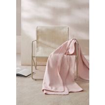 hessnatur Decke MERLE aus Bio-Baumwolle - rosa Größe 140x180 cm