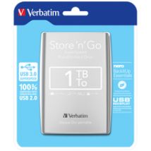 Verbatim Portables Festplattenlaufwerk Store 'n' Go USB 3.0, 1 TB, Silber