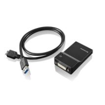 Lenovo USB 3.0 - DVI/VGA USB-Grafikadapter 2048 x 1152 Pixel Schwarz