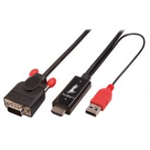 Lindy 41456 Videokabel-Adapter 2 m HDMI VGA (D-Sub) Schwarz