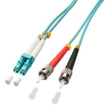 Lindy 3.0m OM3 LC - ST Duplex InfiniBand/Glasfaserkabel 3 m Türkis